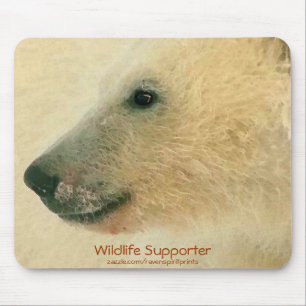 Polar Bear Portrait Mouse Pad