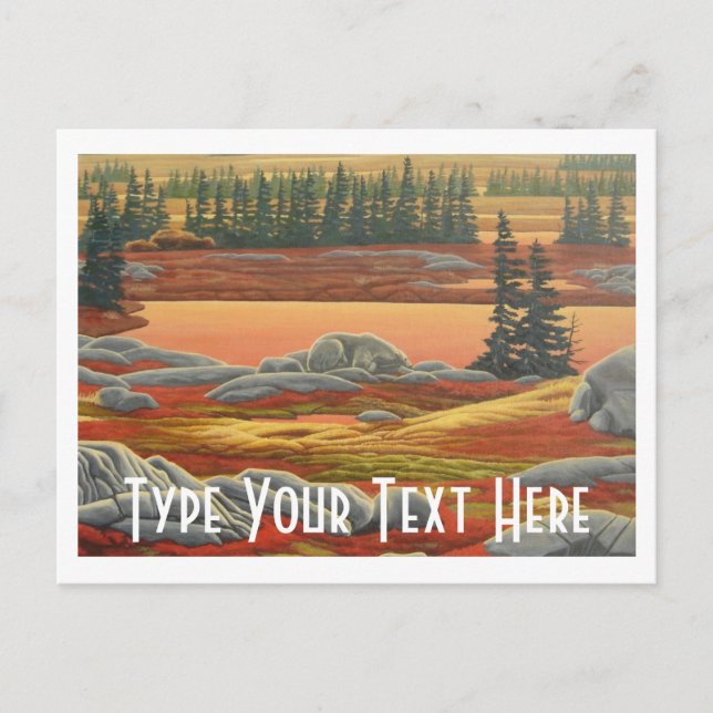 Polar Bear Postcard Autumn Bear Art Postcards (Front)