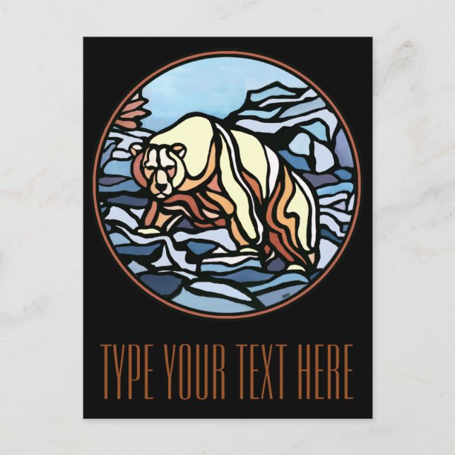 Polar Bear Postcard Native Bear Art Postcards (Front)