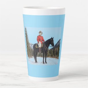 Polar Bear RCMP Corporal On Horseback Latte Mug
