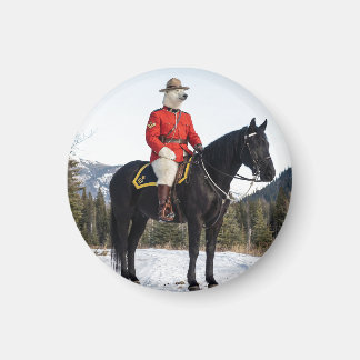 Polar Bear RCMP Corporal On Horseback Magnet