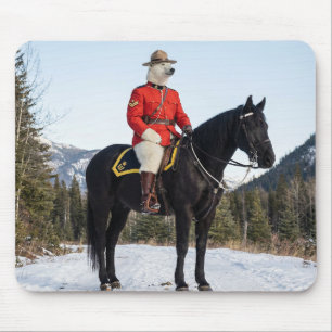 Polar Bear RCMP Corporal On Horseback Mouse Pad