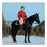 Polar Bear RCMP Corporal On Horseback