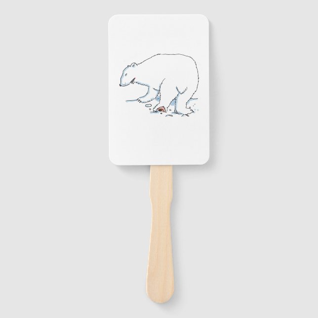 Polar Bear rectangle hand fans (Front)