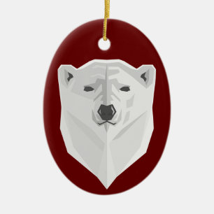 Polar Bear & Red Ceramic Tree Decoration