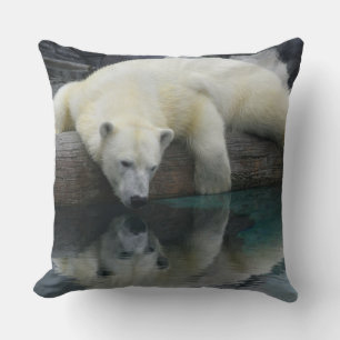 Polar Bear Reflections - White Polar Bear Cushion