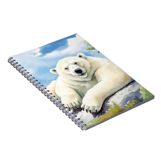 Polar Bear Relaxing Relaxing Animal Fun Happy Cool Notebook (Right Side)