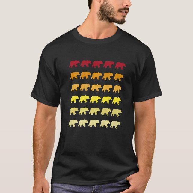 Polar Bear Retro Animal Pattern   T-Shirt (Front)