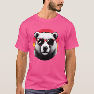 Polar Bear Retro Vintage Sunset Animal Sunglasses T-Shirt