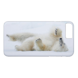 Polar bear rolling in snow, Norway Case-Mate iPhone Case