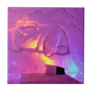 Polar Bear Room at Hotel de Glace, Quebec, Canada Tile