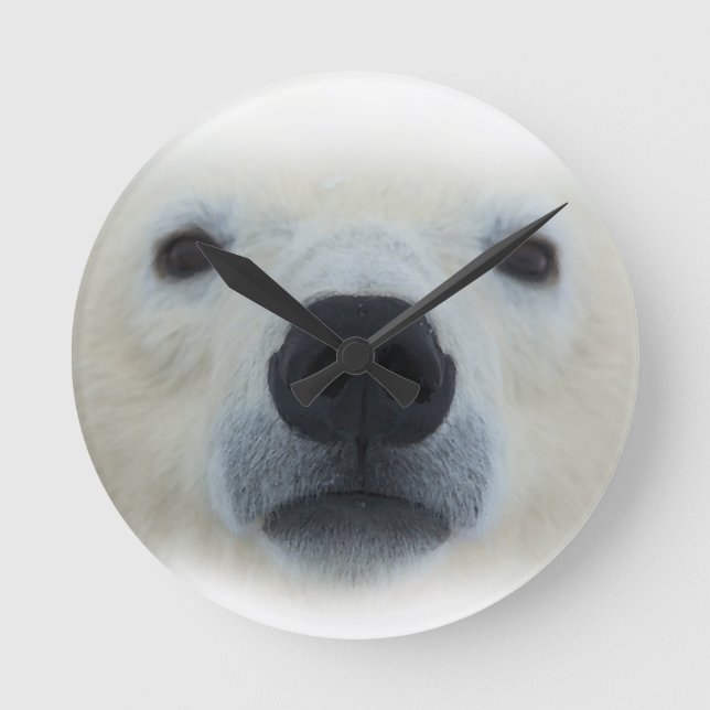 Polar Bear Round Clock (Front)