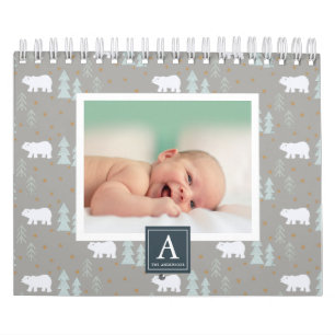 Polar Bear Seasonal Background Photo Calendar