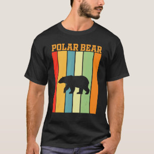 Polar Bear Shadow Silhouette In Retro Colours T-Shirt