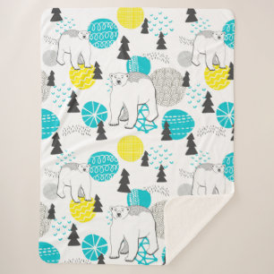 Polar bear sherpa blanket