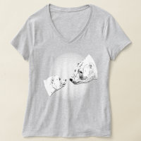 Polar Bear Shirt Women's Bear Kiss Art T-shirt