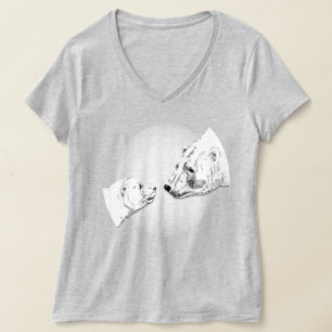 Polar Bear Shirt Women's Bear Kiss Art T-shirt