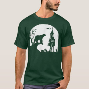 Polar Bear Silhouette Moon Funny Halloween Costume T-Shirt