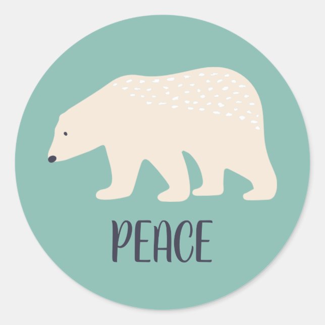 Polar Bear Simple Style Peace Envelope Seals (Front)