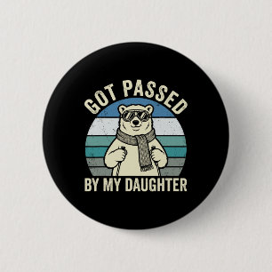 Polar Bear Skiing Humor Got Ped By My Daughter Ret 6 Cm Round Badge