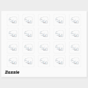 Polar Bear small square stickers sheet