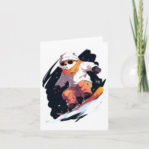 Polar Bear Snowboarding Snowboard Snowboarder Wint Card