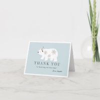 Polar Bear Snowflake Blue Baby Shower