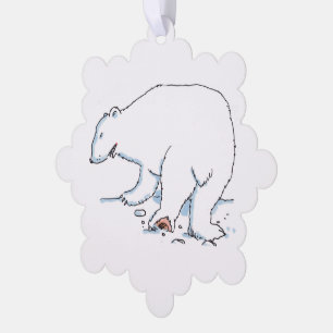 Polar Bear snowflake paper ornament