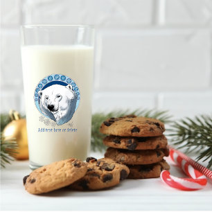 Polar Bear Snowflakes Art Nouveau Glass