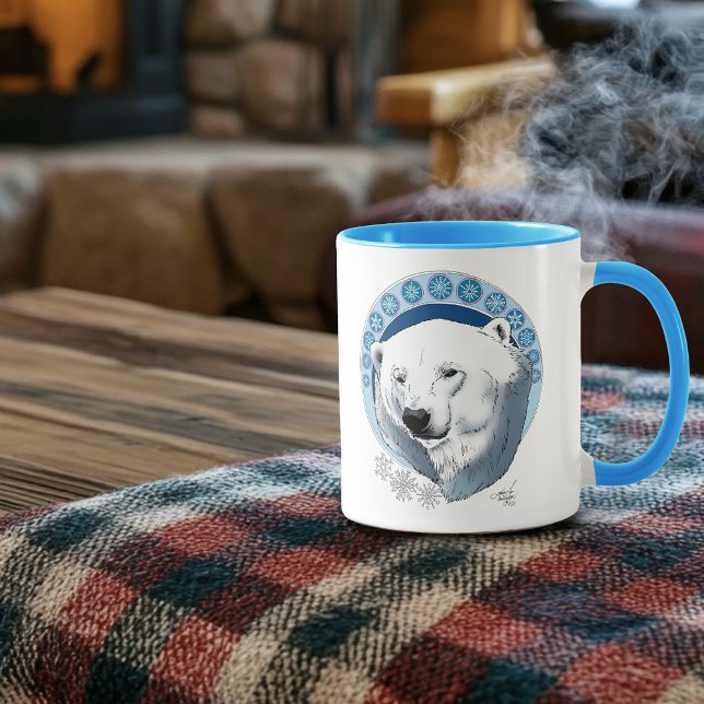 Polar Bear Snowflakes Art Nouveau Mug (Creator Uploaded)