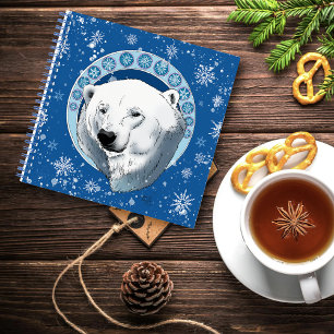 Polar Bear Snowflakes Art Nouveau Notebook