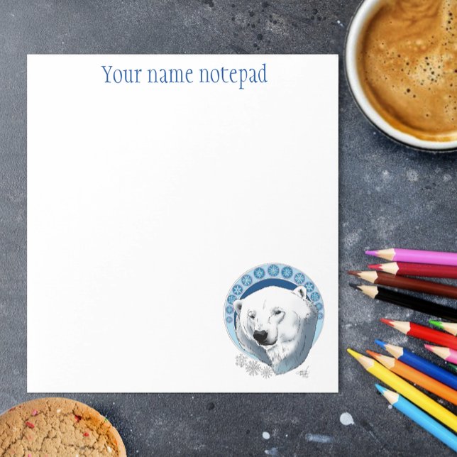 Polar Bear Snowflakes Art Nouveau Notepad (Creator Uploaded)