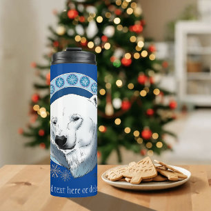 Polar Bear Snowflakes Art Nouveau Thermal Tumbler