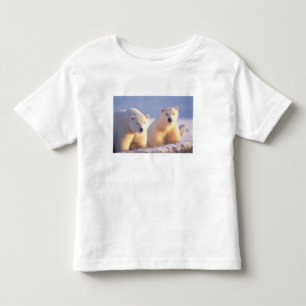 Polar bear sow with cub on pack ice toddler T-Shirt