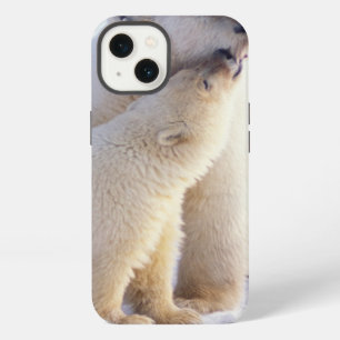 Polar bear sow with cub, pack ice of the iPhone 13 case