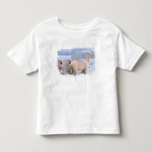 Polar bear sow with cubs on pack ice, coastal toddler T-Shirt