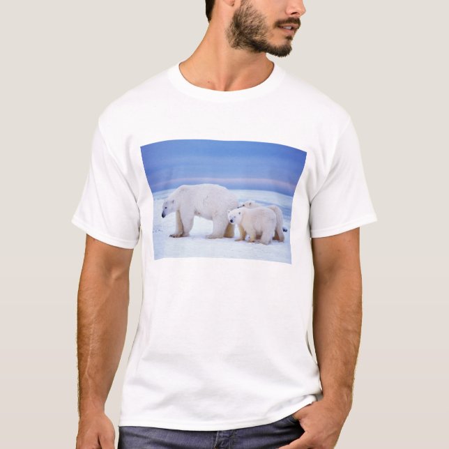 Polar bear sow with cubs T-Shirt (Front)