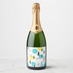 Polar bear sparkling wine label