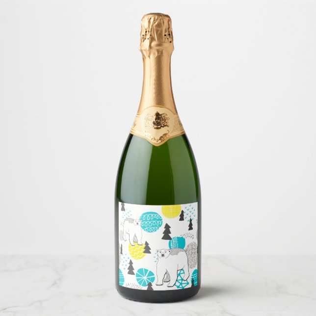 Polar bear sparkling wine label (Front)