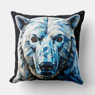 Polar Bear Stained Glass Cushion