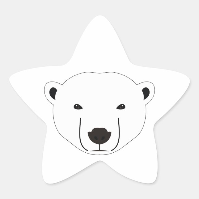 Polar Bear Star Sticker (Front)