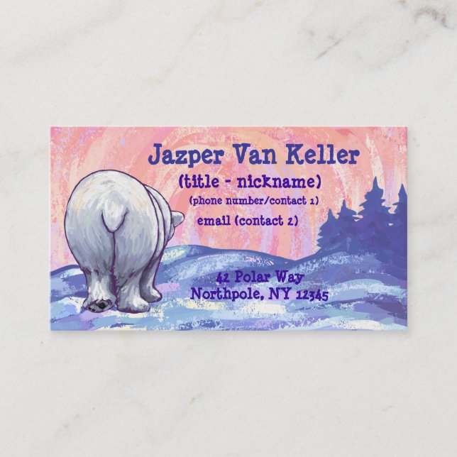 Polar Bear Stationery Business Card (Front)