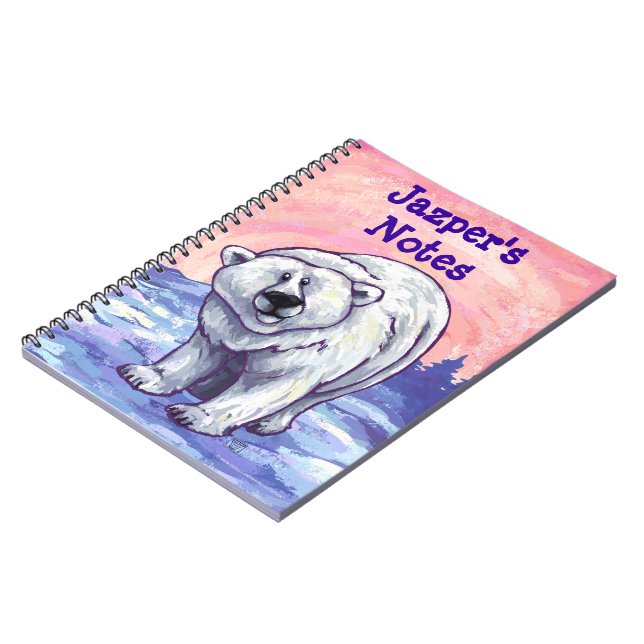 Polar Bear Stationery Spiral Notebook (Left Side)