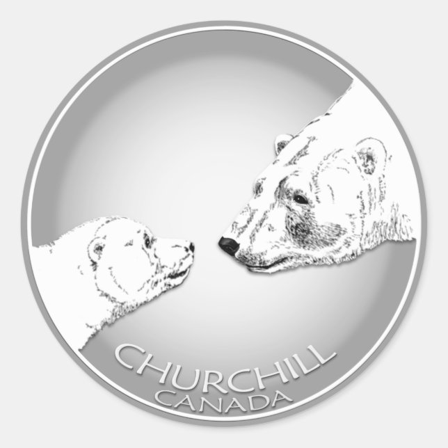 Polar Bear Stickers Churchill Canada Bear Stickers (Front)
