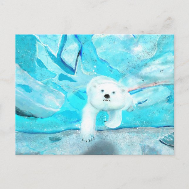 Polar Bear Swimming Postcard (Front)