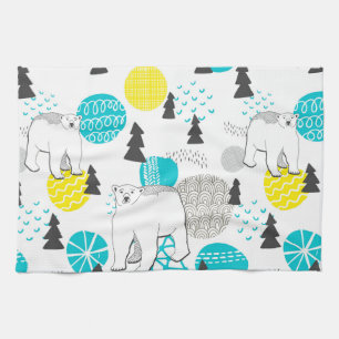 Polar bear tea towel