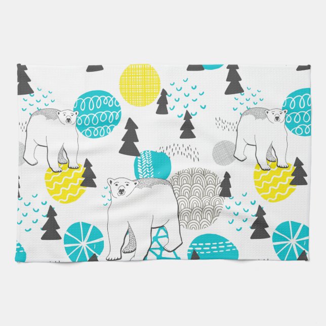 Polar bear tea towel (Horizontal)