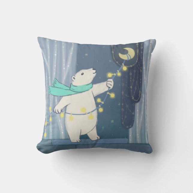 Polar Bear & the Moon Cushion (Front)