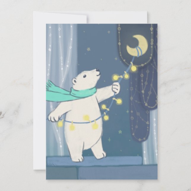 Polar Bear & the Moon Holiday Card (Front)
