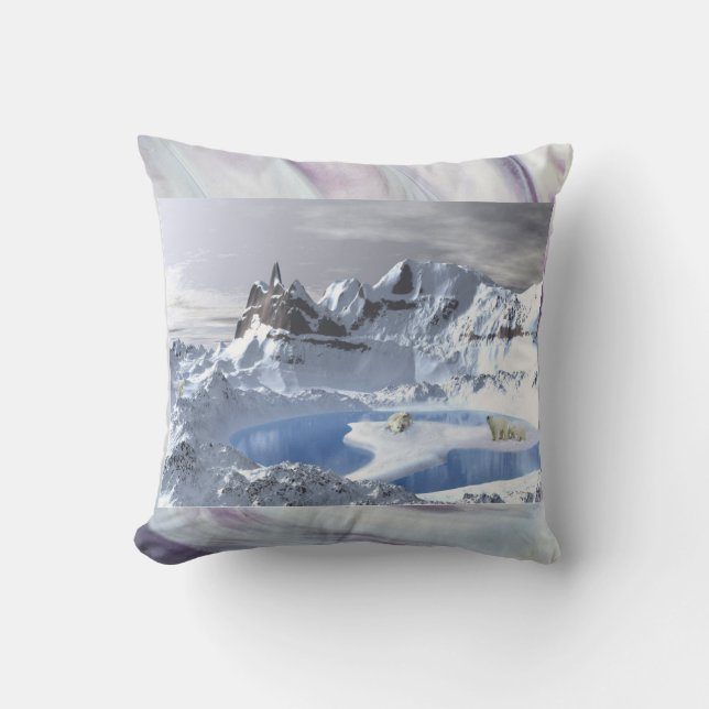 Polar Bear Throw Pillow For the Eskimo's (Front)